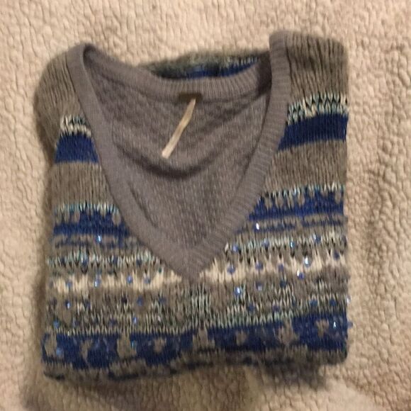 Free People Voluminous Fair Isle Sweater Size Small/medium - Picture 4 of 7